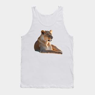 Animal Lion Gazing Tank Top